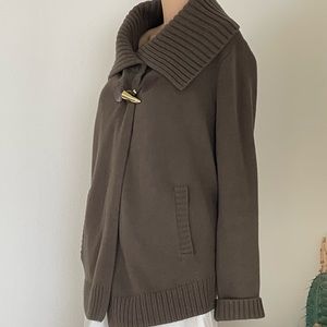 Michael Michael Kors Hunter Green Toggle  Knit Cardigan Sweater Size S